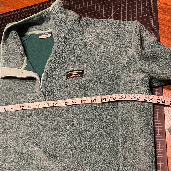 L.L. Bean Teal 1/4 snap Tumbled Sherpa Women's  xl Fleece Sweatshirt - Picture 5 of 6